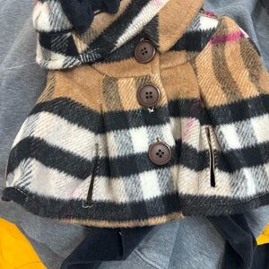American Girl Burberry Style Plaid Coat Set